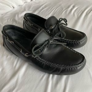 Mens Black Leather Sperry Loafers